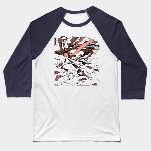 Cloudy Baseball T-Shirt by Deeprootsbkk